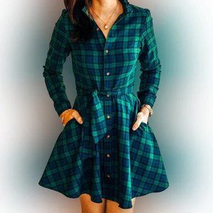 Kiel James Patrick Cozy Cabin Under the Mistletoe Plaid Flannel Dress
